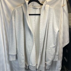 Athleta Gray Hooded Cardigan Sweater